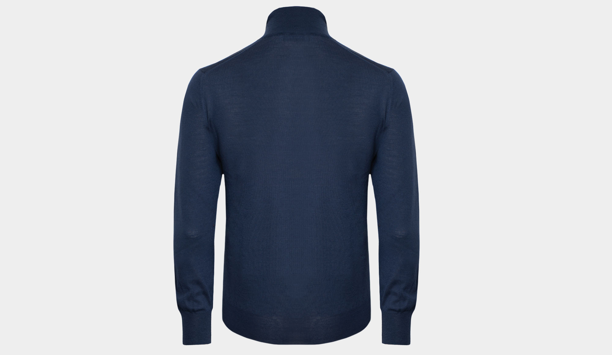 Gran Sasso Mock Neck Zip 'Super Tasmania' Blue