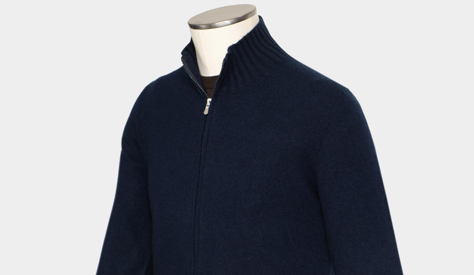 GRAN SASSO ネイビー カーディガン gran_sasso_zipped_cardigan_cas