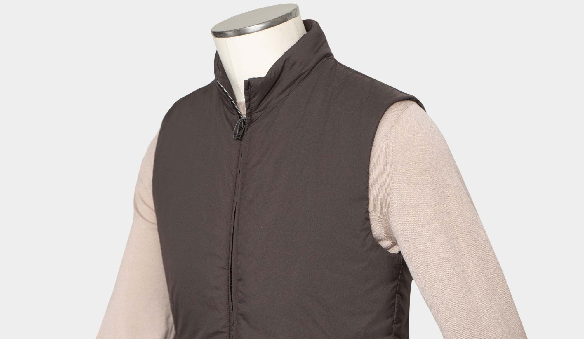 Herno Zip-up Technical Gilet Brown
