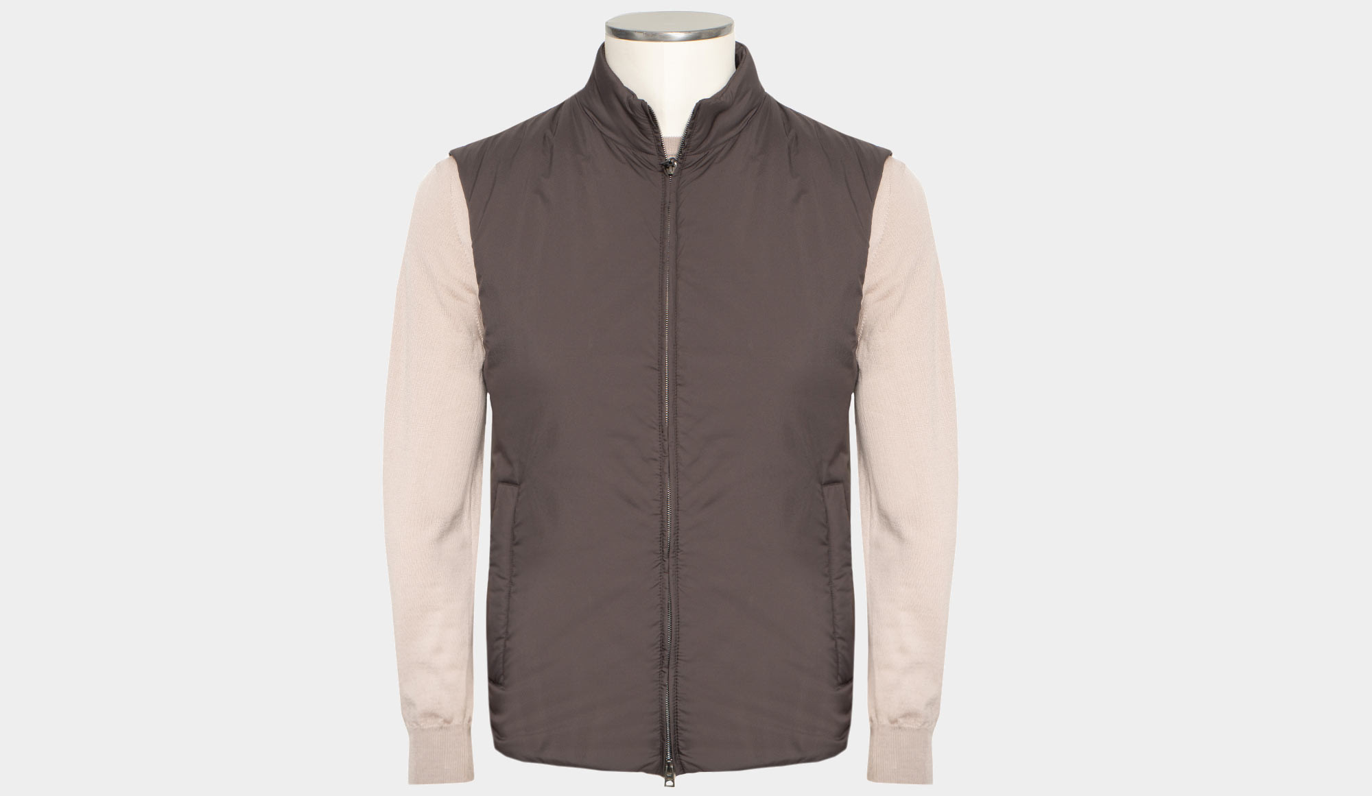 Herno Zip-up Technical Gilet Brown