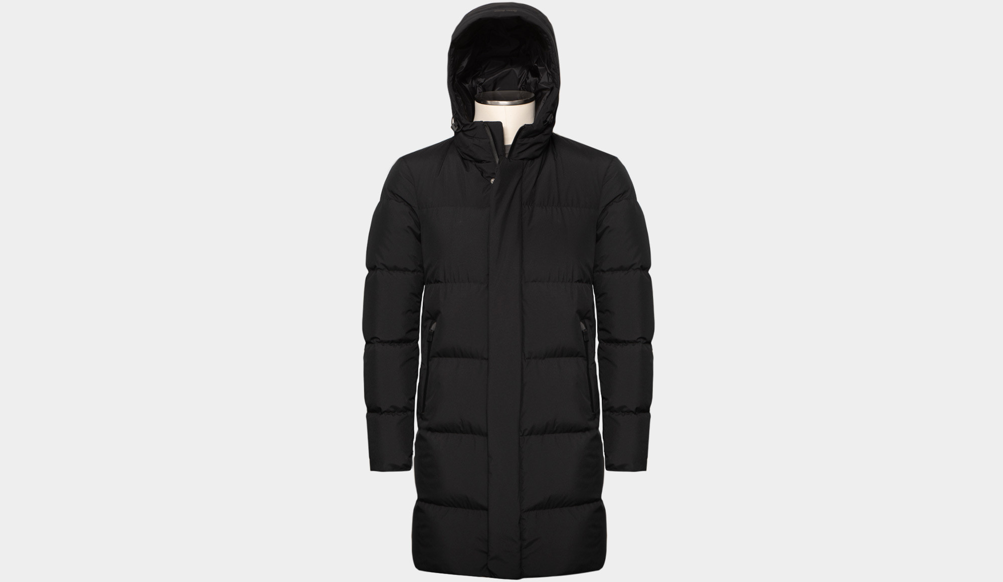 ジャケット・アウター HERNO LAMINAR Down coat Layered Black 44 Herno 'Laminar' Down Coat Black