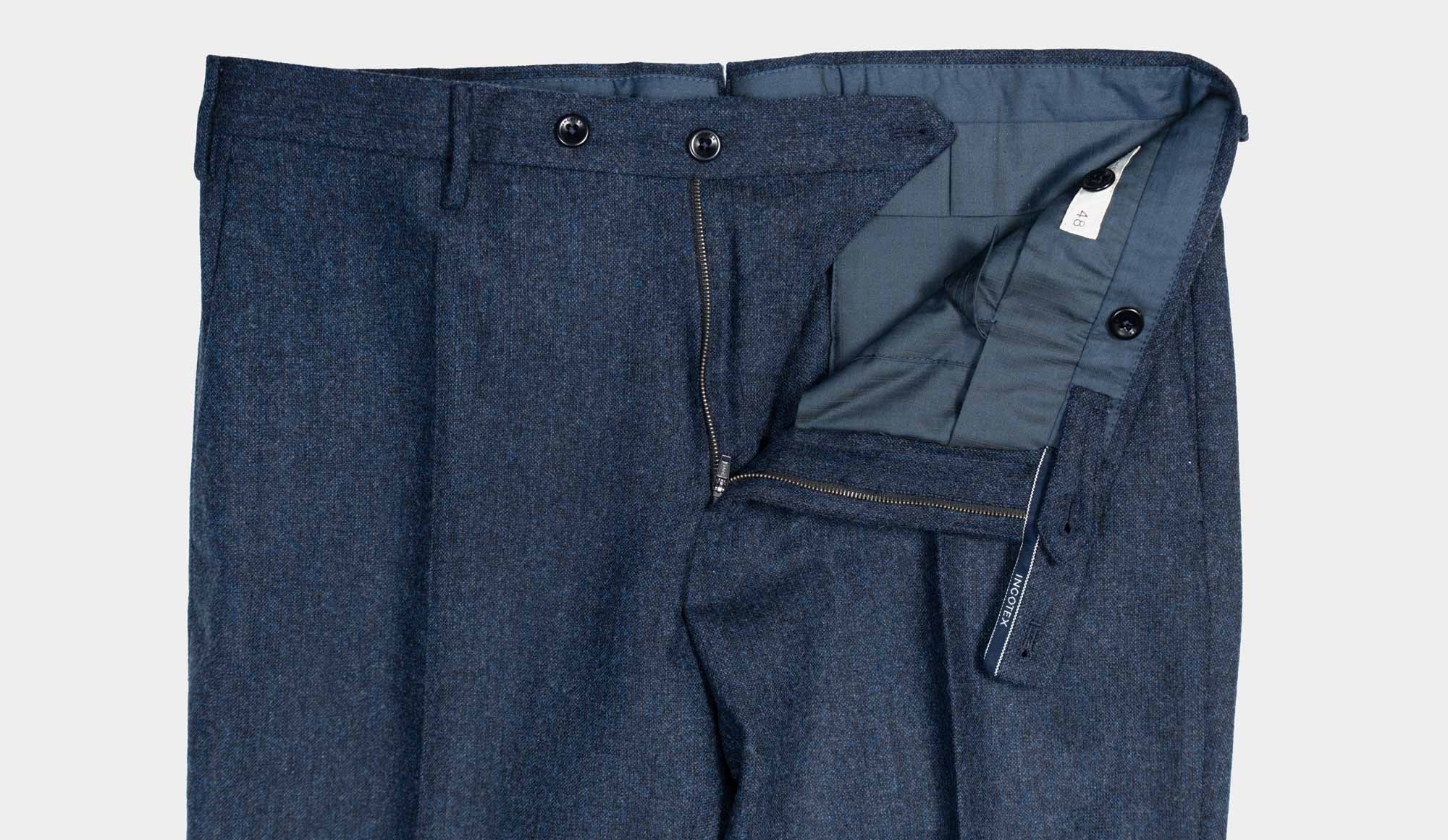Incotex Trousers Venezia Wool Blue