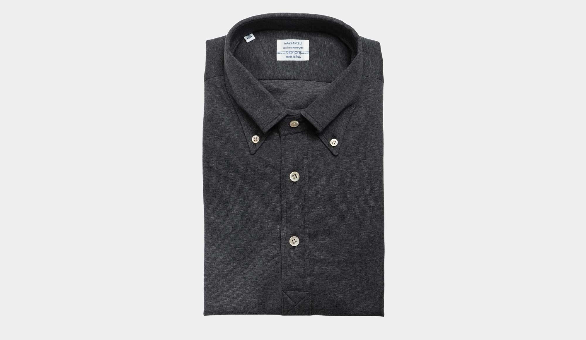 Mazzarelli Polo Camicia Jersey Pique Grey