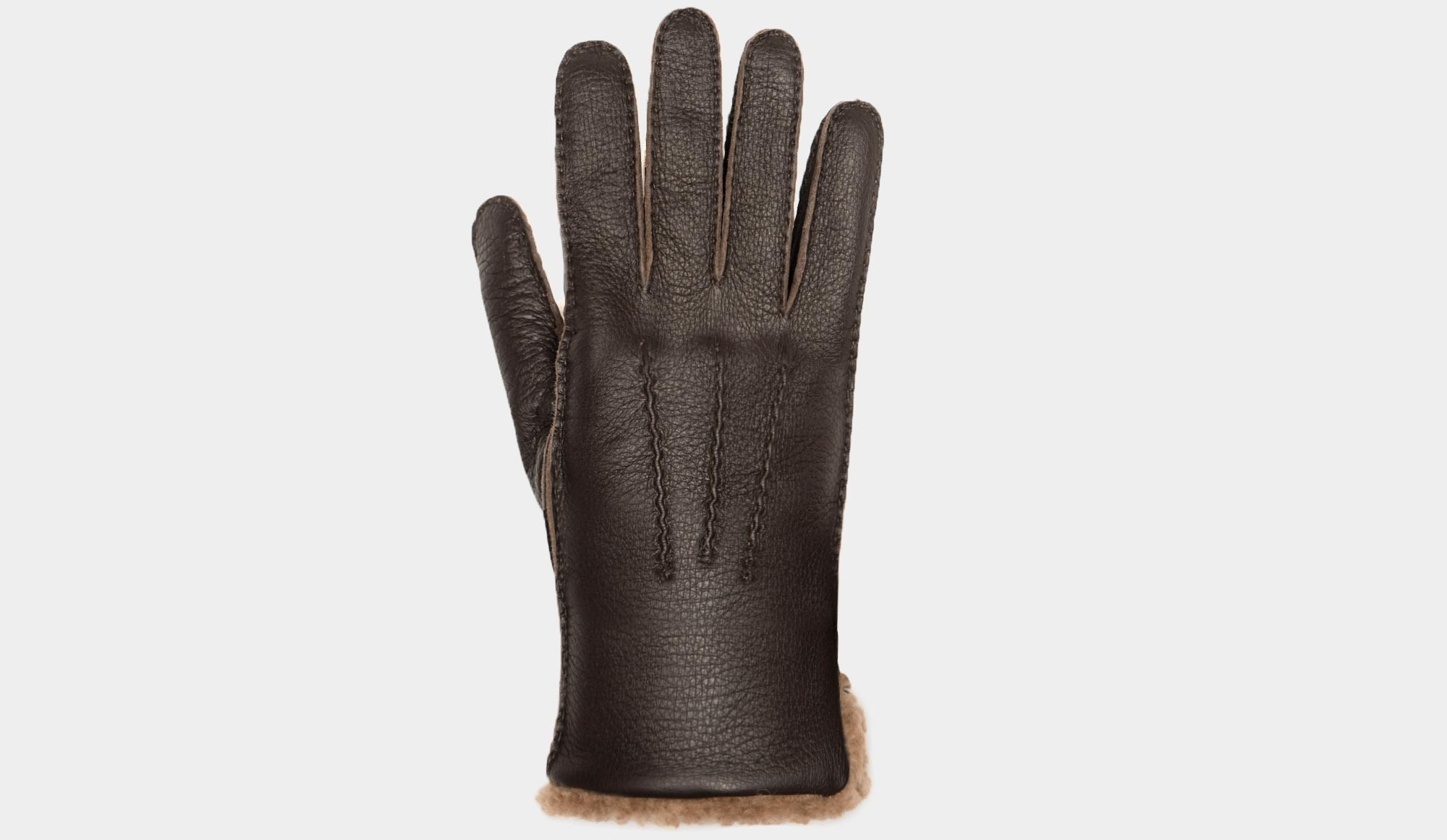 Mazzoleni Deerskin Leather Gloves Brown