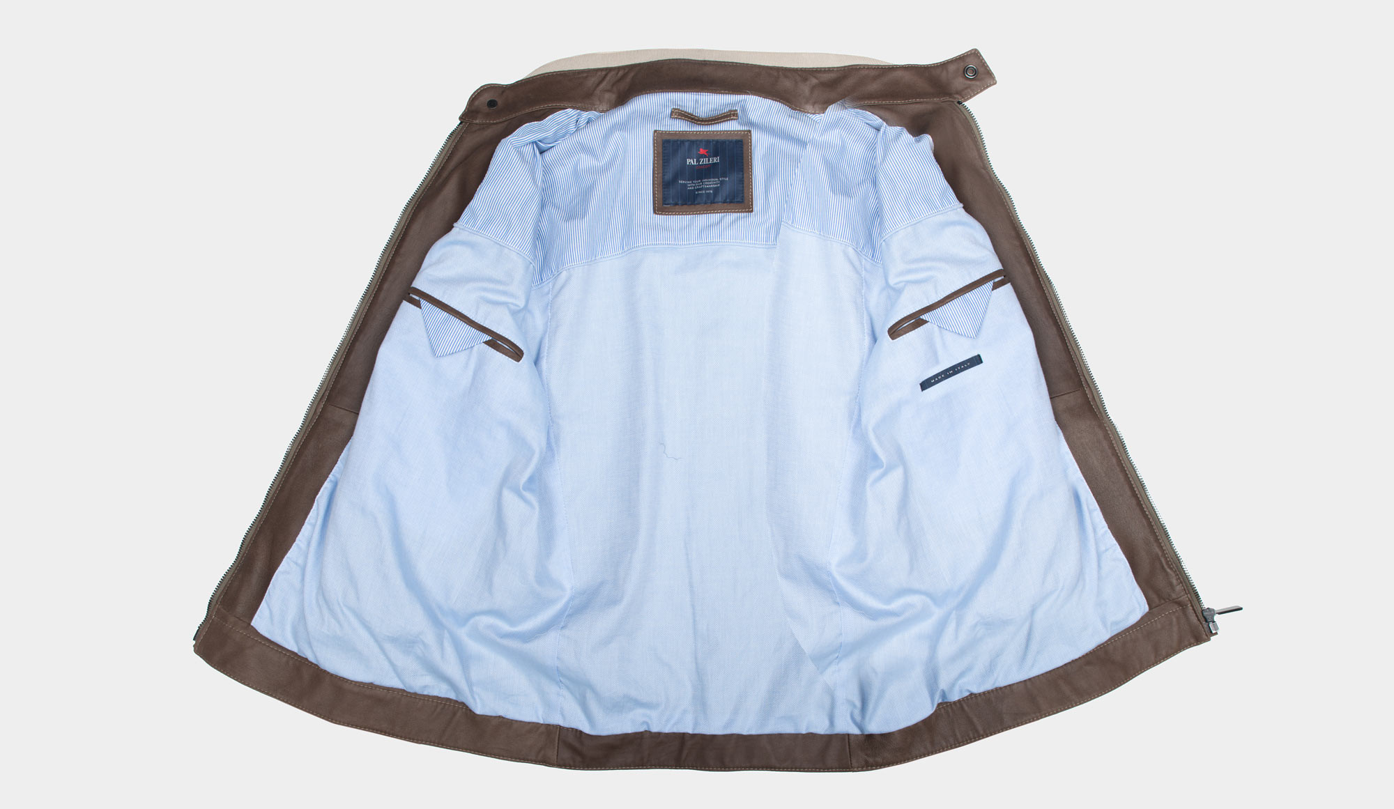 Because archive library Pal Zileri Leather Coat Brown