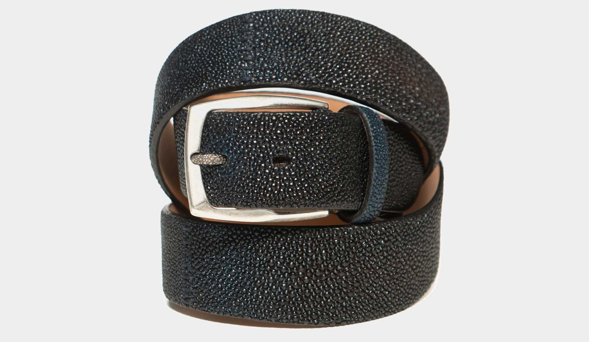 Paolo Vitale Belt Stingray Blue Brown