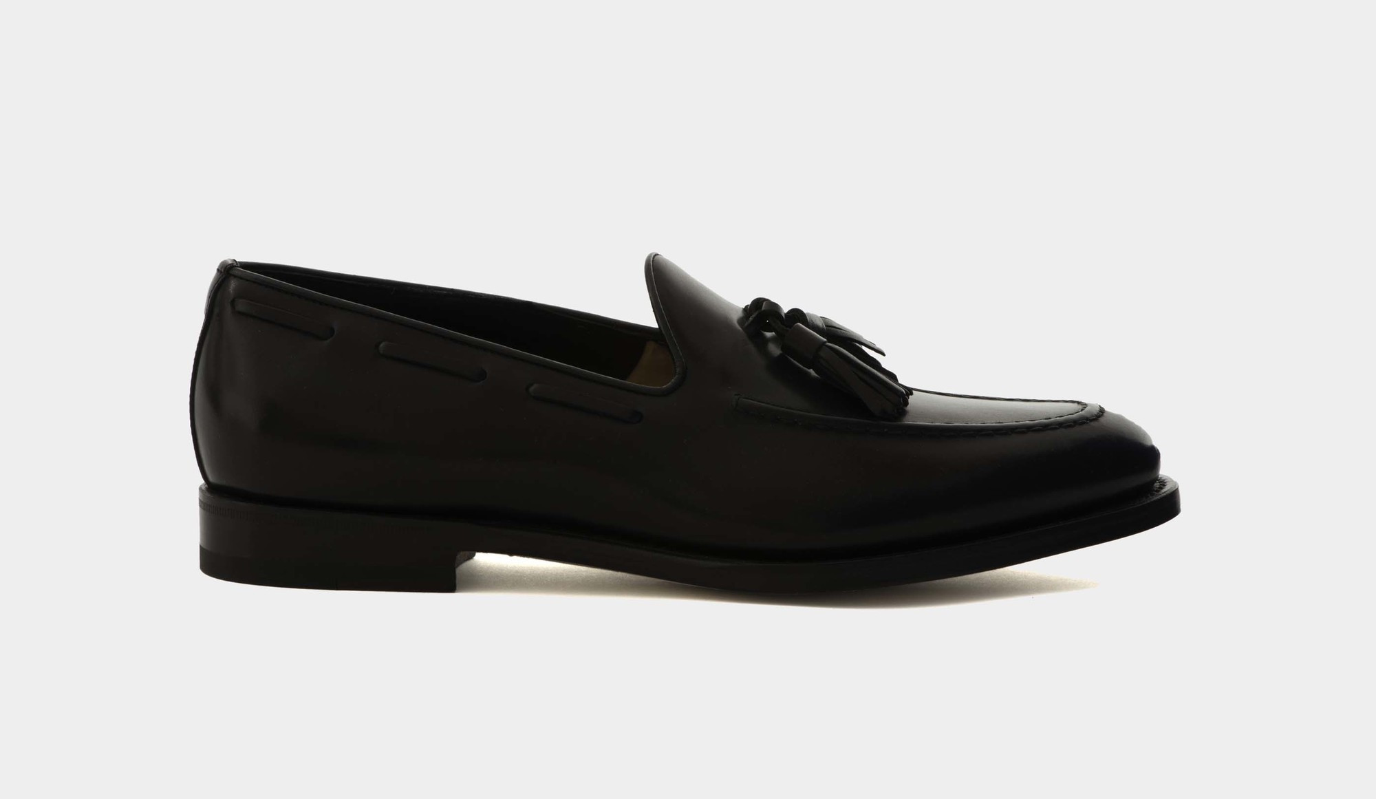 santoni black loafers