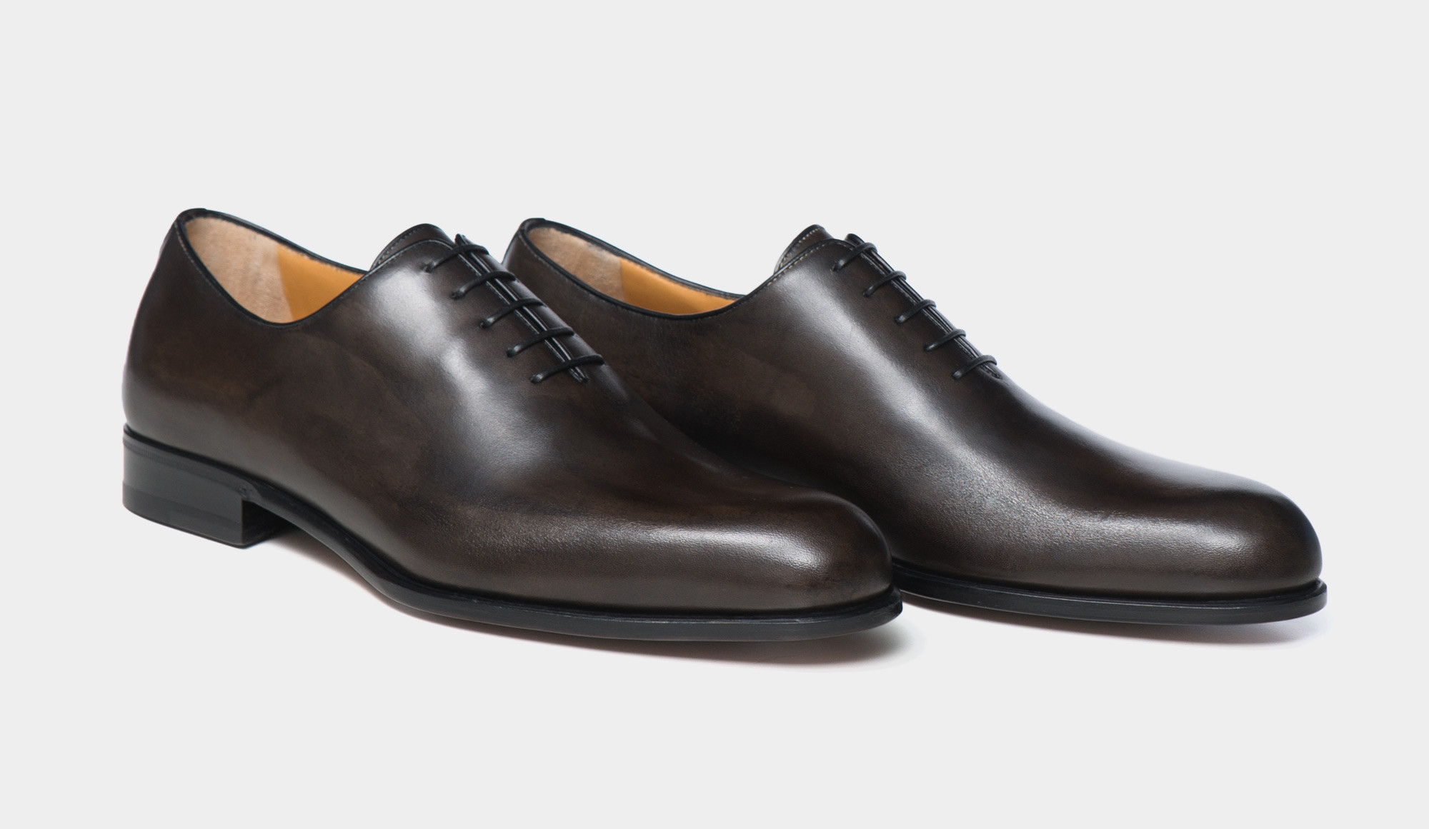 amedeo testoni oxfords in antiqued leather