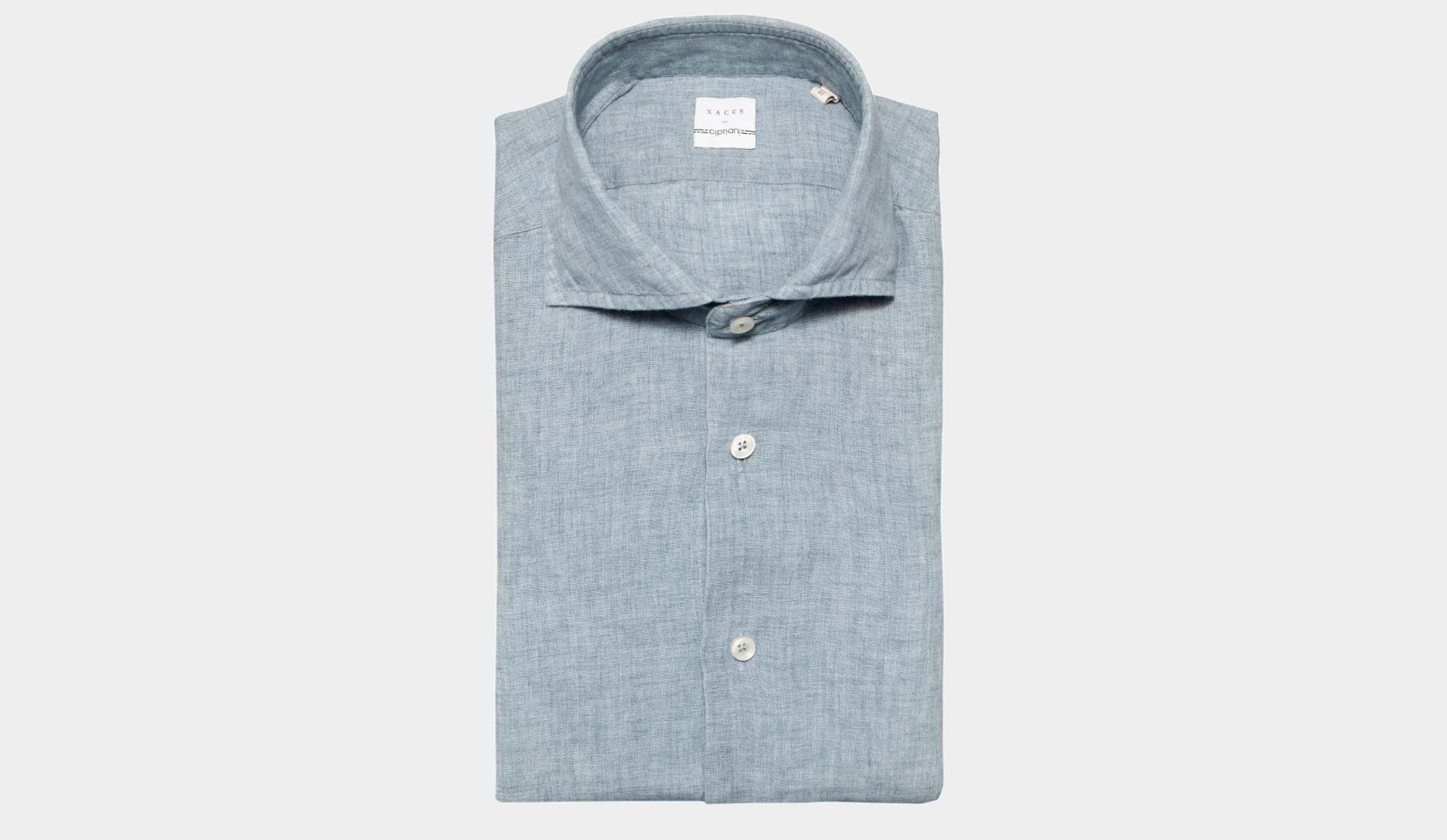 Xacus Linen Shirt Blue Grey