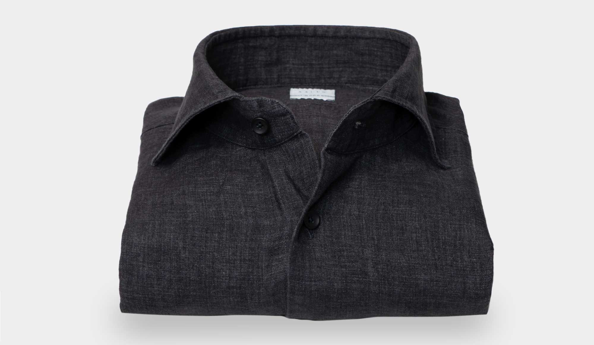 Xacus Linen Shirt Grey Black