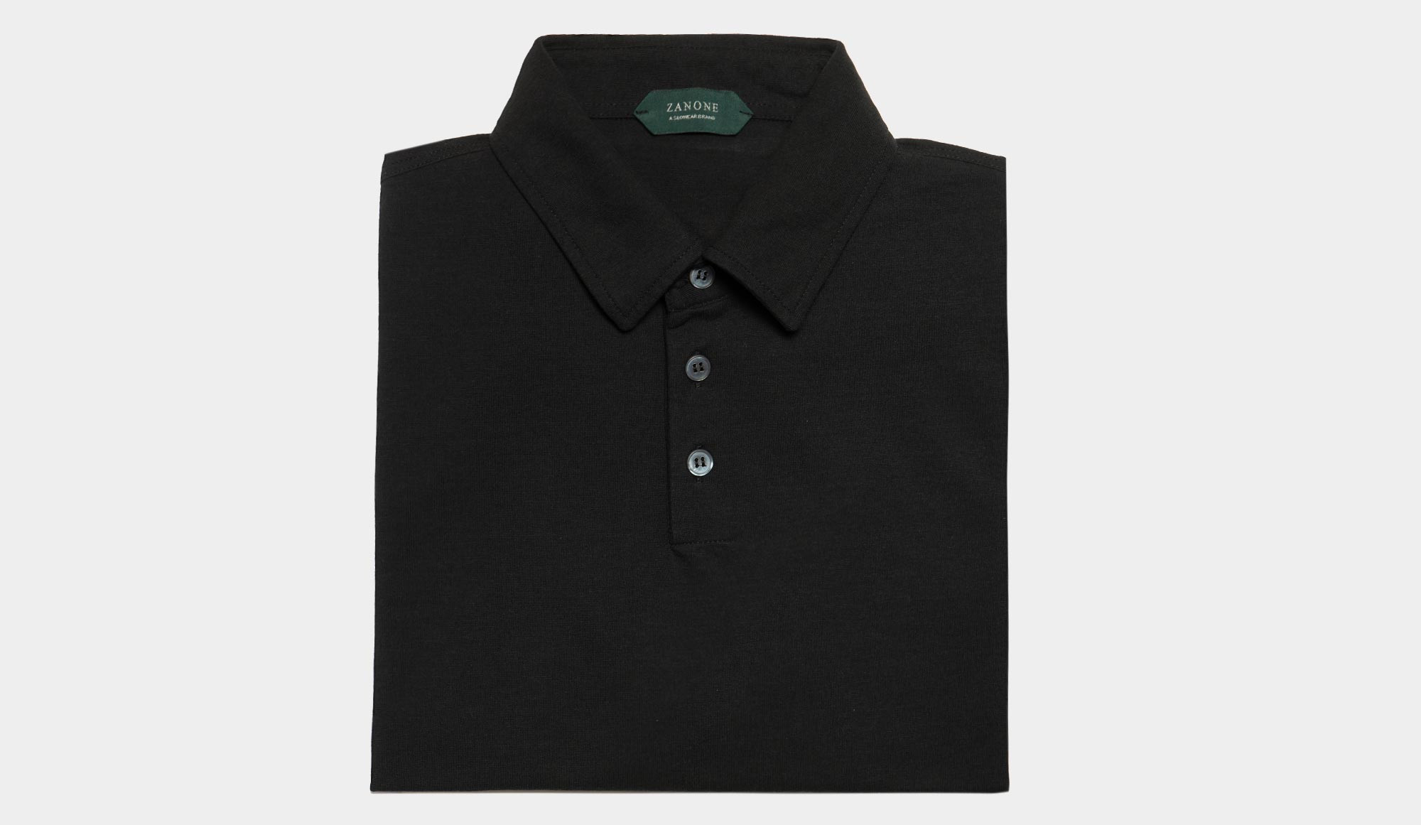 Zanone Ice Cotton Polo Longsleeve Black