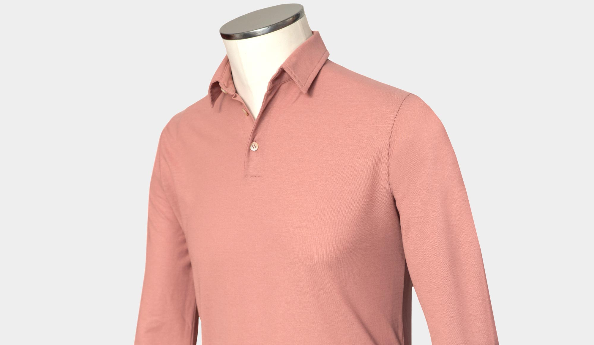 Light pink long sleeve polo discount