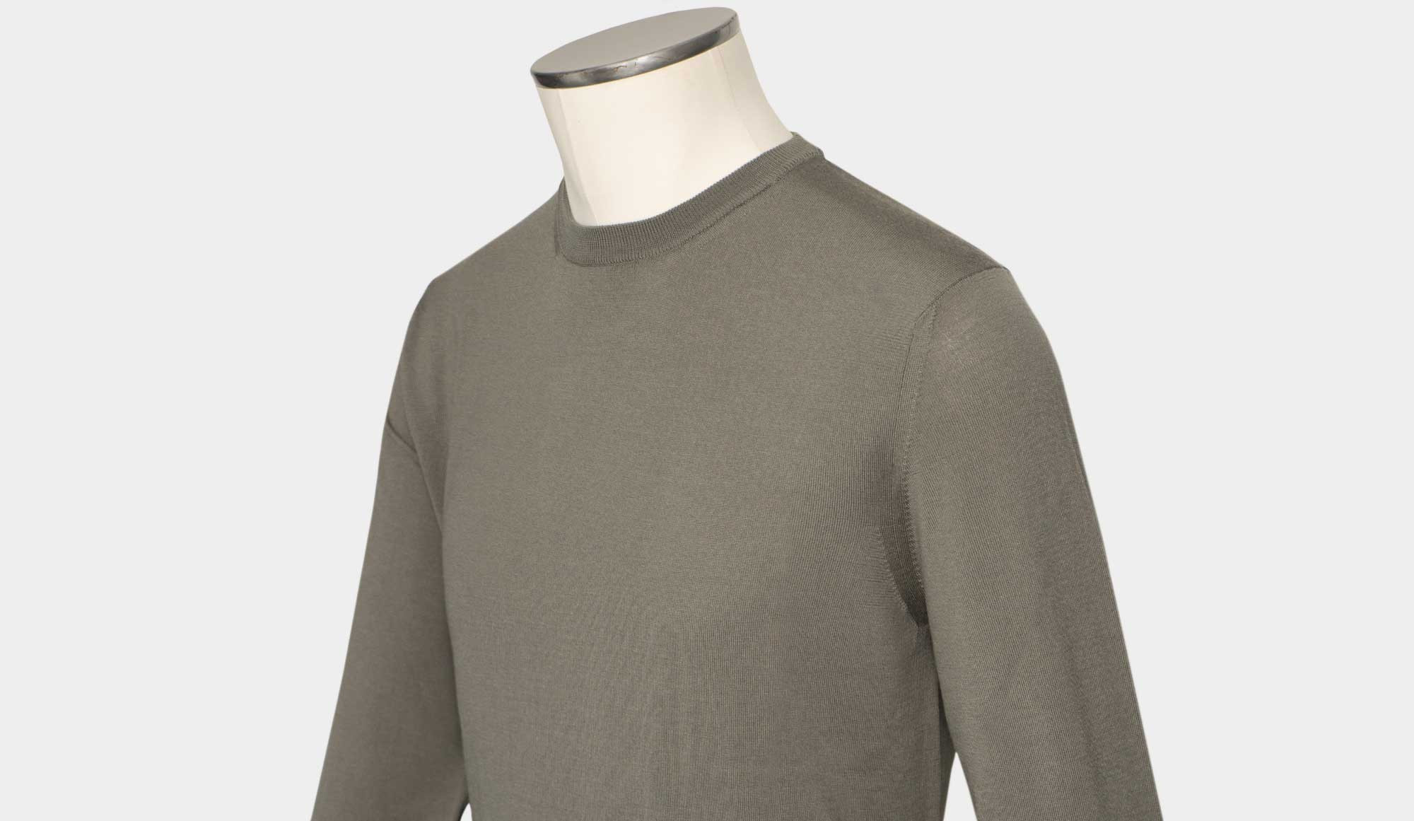 トップス ZANONE YAK WOOL Zanone Crewneck Flexwool Olive