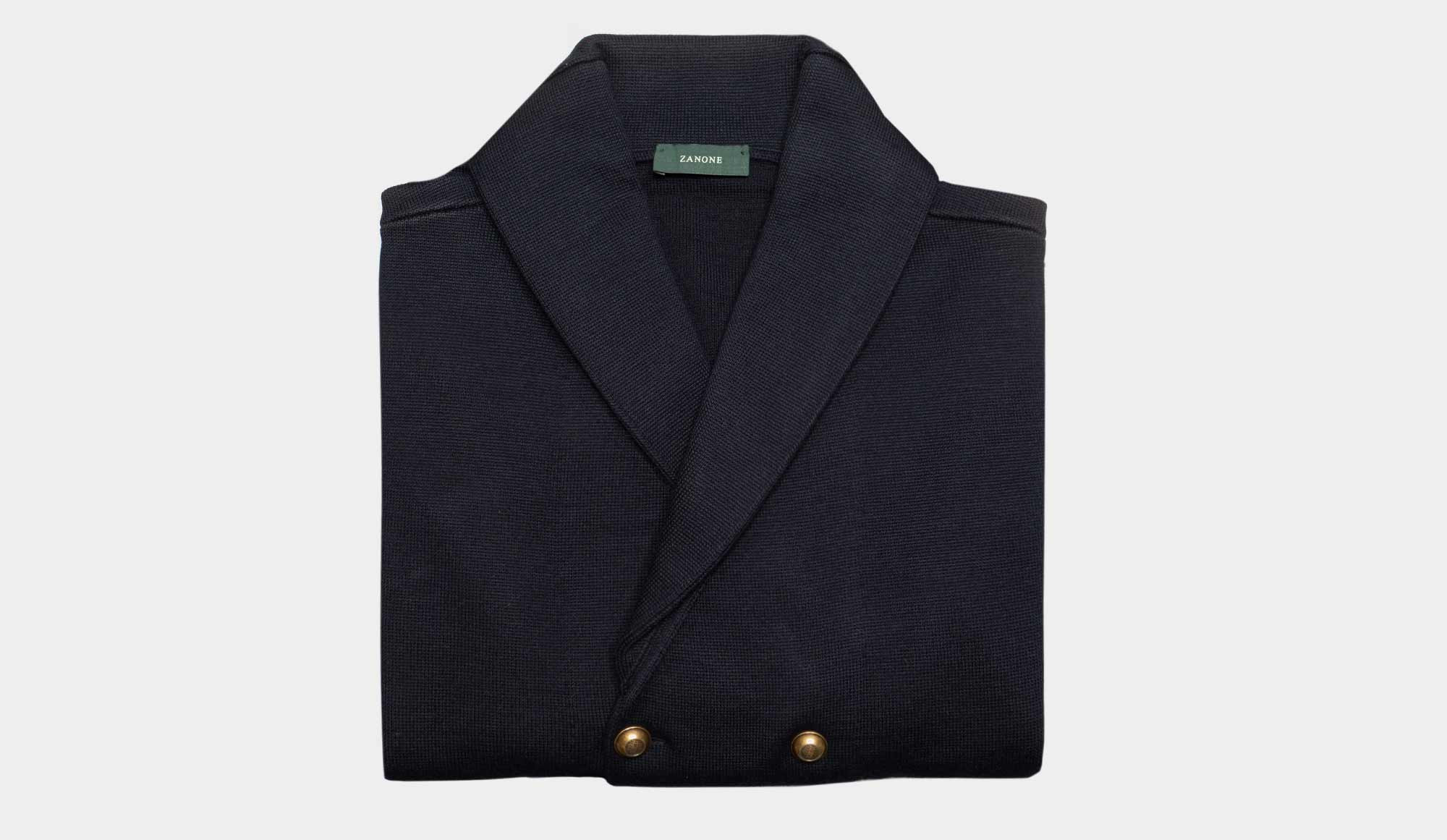 Zanone Double Breasted Cardigan Navy