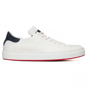 Andrea Ventura Deerskin Sneaker Unlined White-Blue