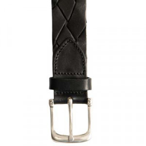 Andrea d'Amico Braided Leather Belt Black
