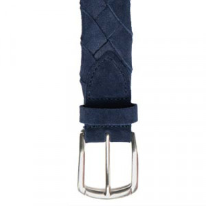 Andrea d'Amico Braided Belt Suede Blue