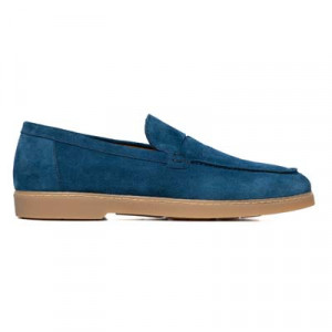 Doucals Loafer Penny Suede Blue