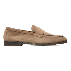 Doucals Suede Penny Loafer Light Brown