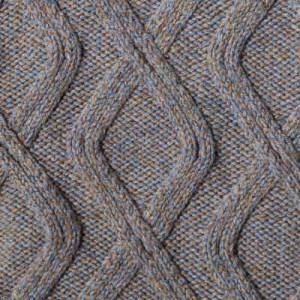 Gran Sasso Roll Neck Cable Grey-Blue