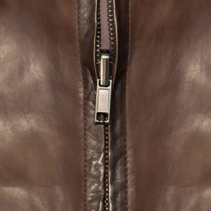 Lubiam Leather Bomber Brown