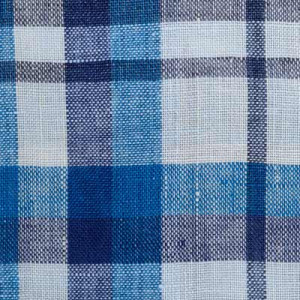 Mazzarelli Linen Shirt Blue Checkered
