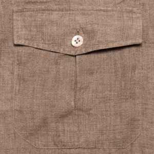 Mazzarelli Overshirt Linen Brown